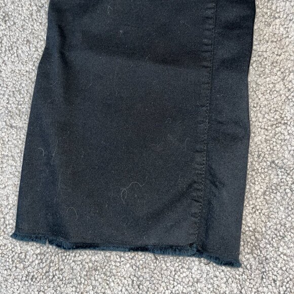 Bevy Flog - Amanda Black Wide Leg Flare Denim Raw Hem & Elastic Waist Jeans 29 - Picture 4 of 11